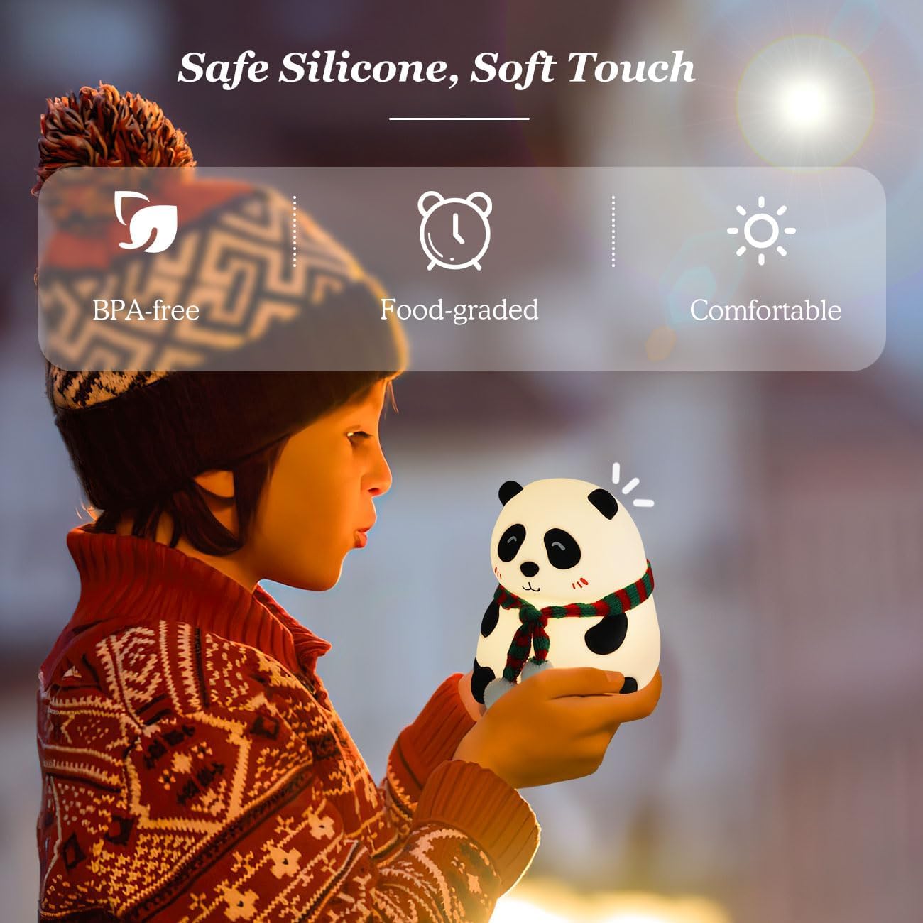 Rechargeable Silicone Panda Night Light