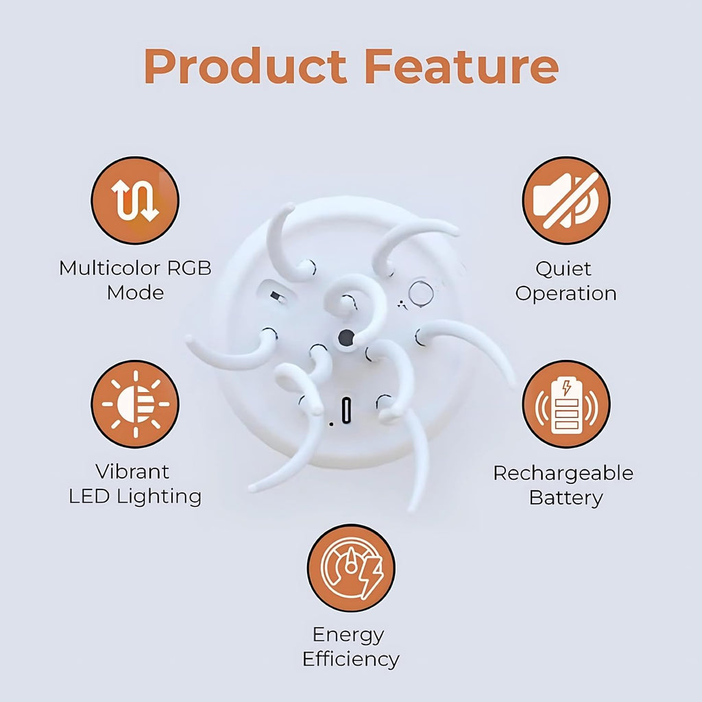 LED Jellyfish Lamp | RGB Gradient Rechargeable Table Lamp with Touch Sensor